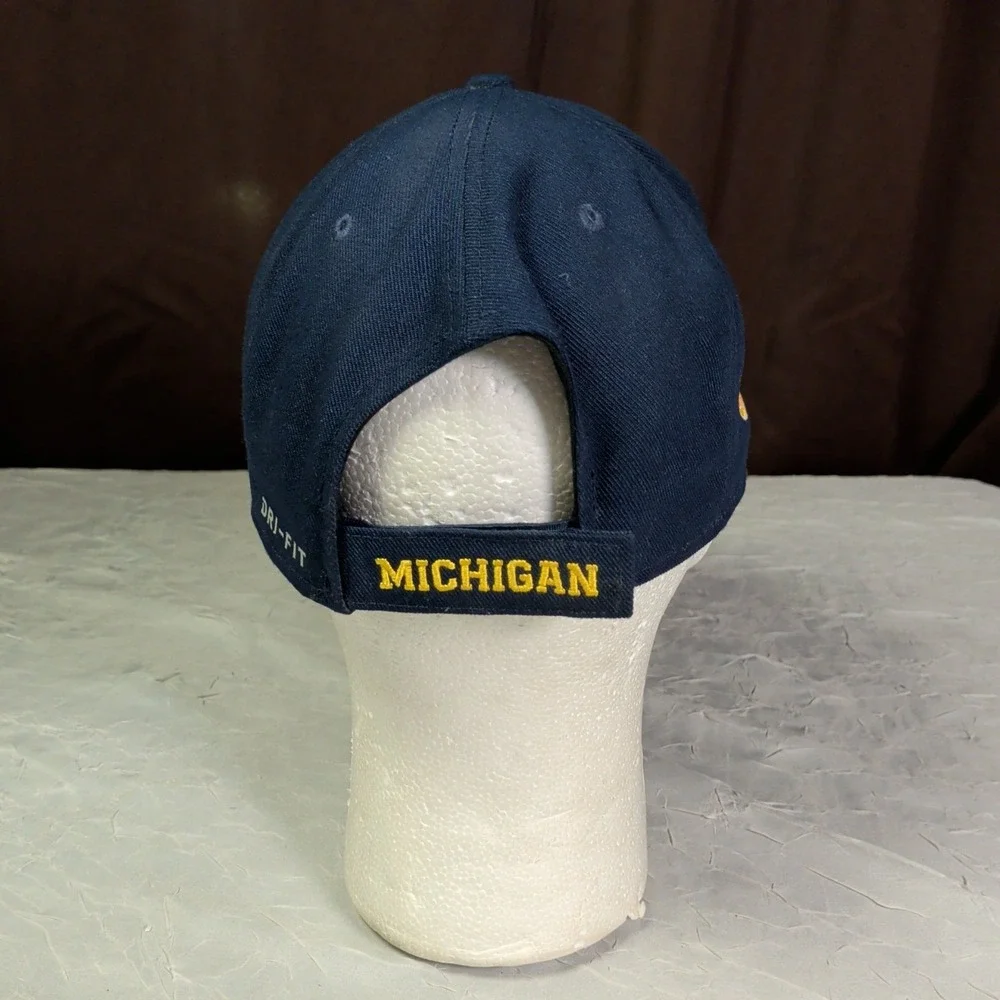 Michigan Wolverines Nike Jordan Hat Jumpman Blue Embroidered Logo Strapback